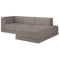 Kampinė sofa-lova NOVALS, pilkai smėlinė bouclė