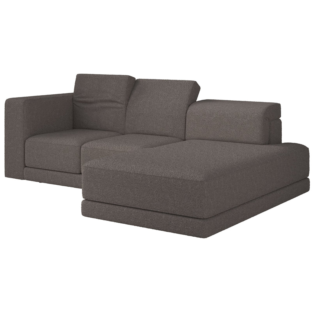 Kampinė sofa-lova NOVALS, ruda bouclė