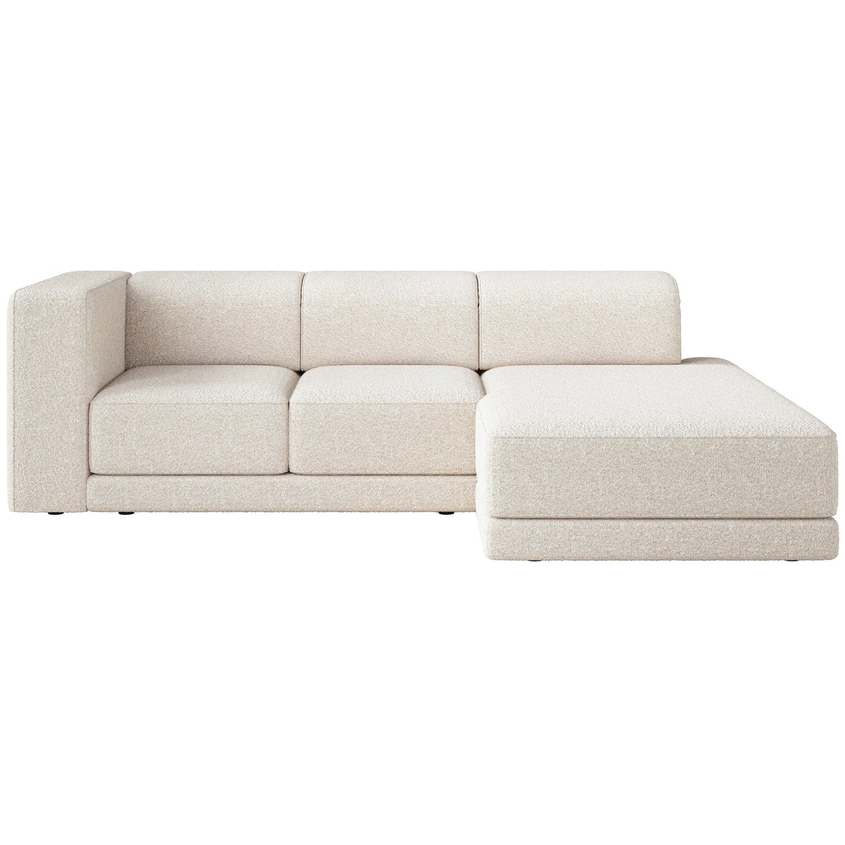 Kampinė sofa-lova NOVALS, kreminė bouclė