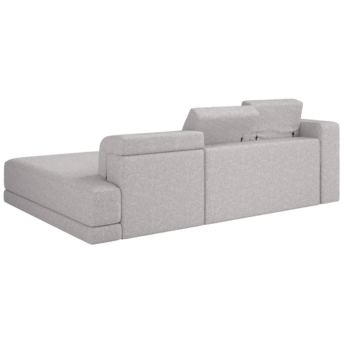 Kampinė sofa-lova NOVALS, šviesiai pilka bouclė
