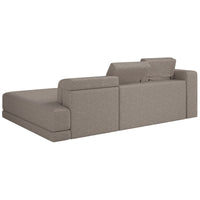 Kampinė sofa-lova NOVALS, pilkai smėlinė bouclė