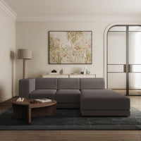 Kampinė sofa-lova NOVALS, ruda bouclė
