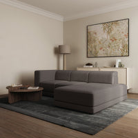 Kampinė sofa-lova NOVALS, ruda bouclė