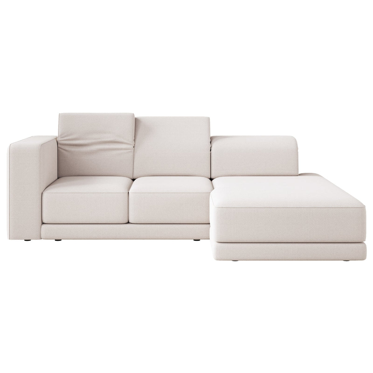 Kampinė sofa-lova NOVALS, kreminė šenilas