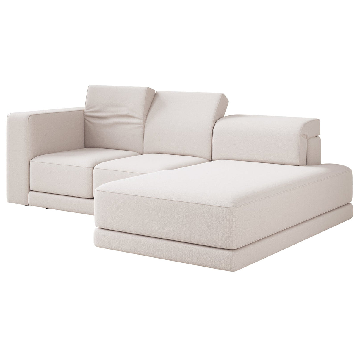 Kampinė sofa-lova NOVALS, kreminė šenilas