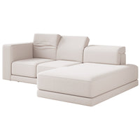 Kampinė sofa-lova NOVALS, kreminė šenilas