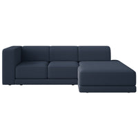 Kampinė sofa-lova NOVALS, tamsiai mėlyna šenilas