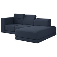 Kampinė sofa-lova NOVALS, tamsiai mėlyna šenilas