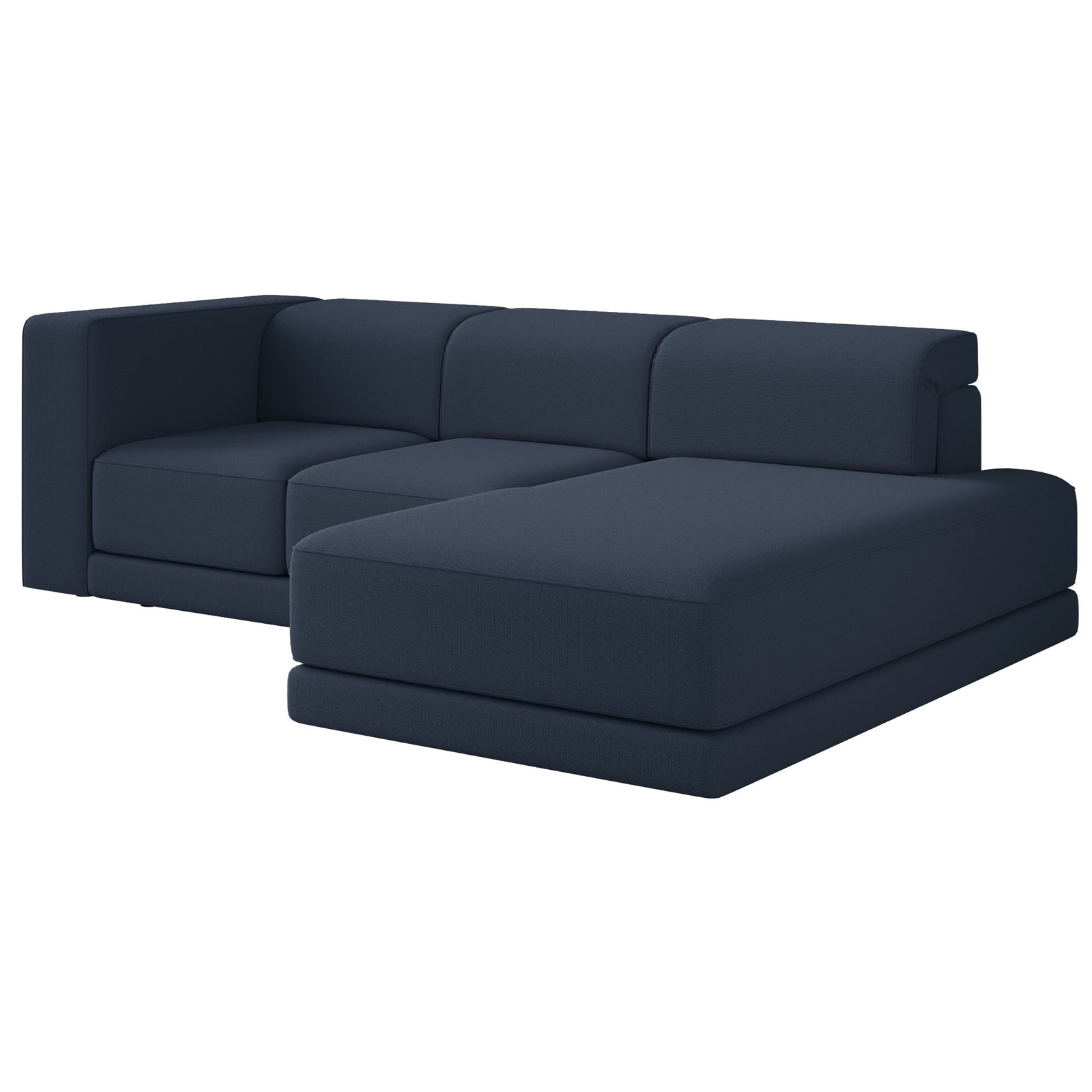 Kampinė sofa-lova NOVALS, tamsiai mėlyna šenilas