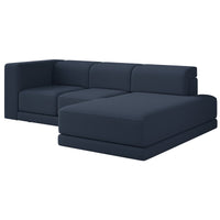 Kampinė sofa-lova NOVALS, tamsiai mėlyna šenilas