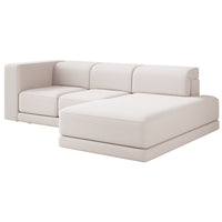 Kampinė sofa-lova NOVALS, kreminė šenilas