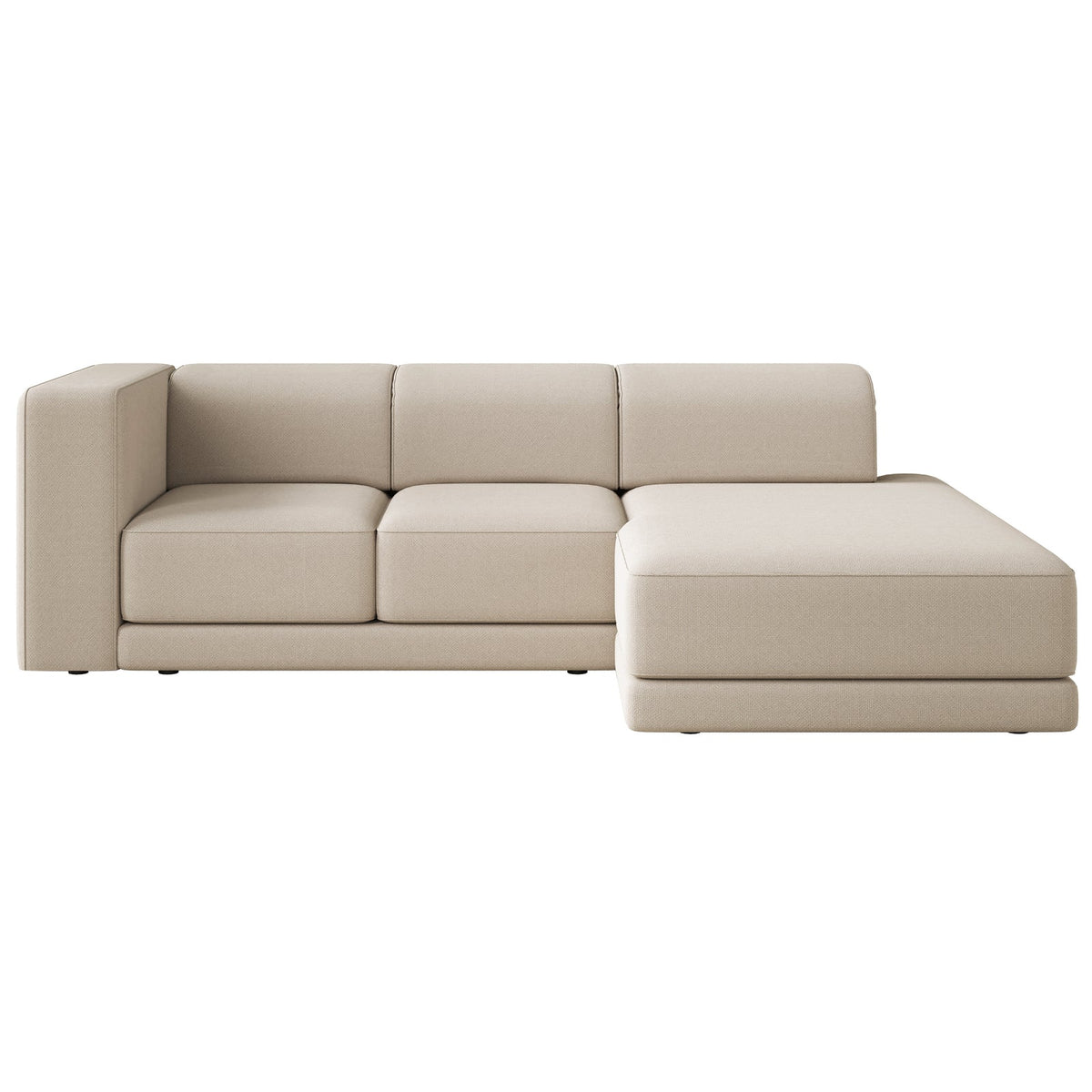 Kampinė sofa-lova NOVALS, smėlinė šenilas