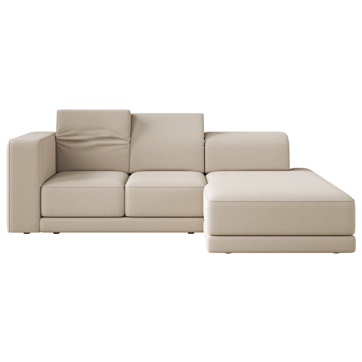 Kampinė sofa-lova NOVALS, smėlinė šenilas