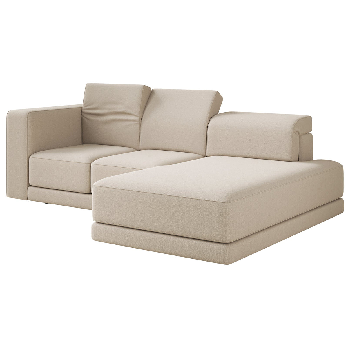 Kampinė sofa-lova NOVALS, smėlinė šenilas