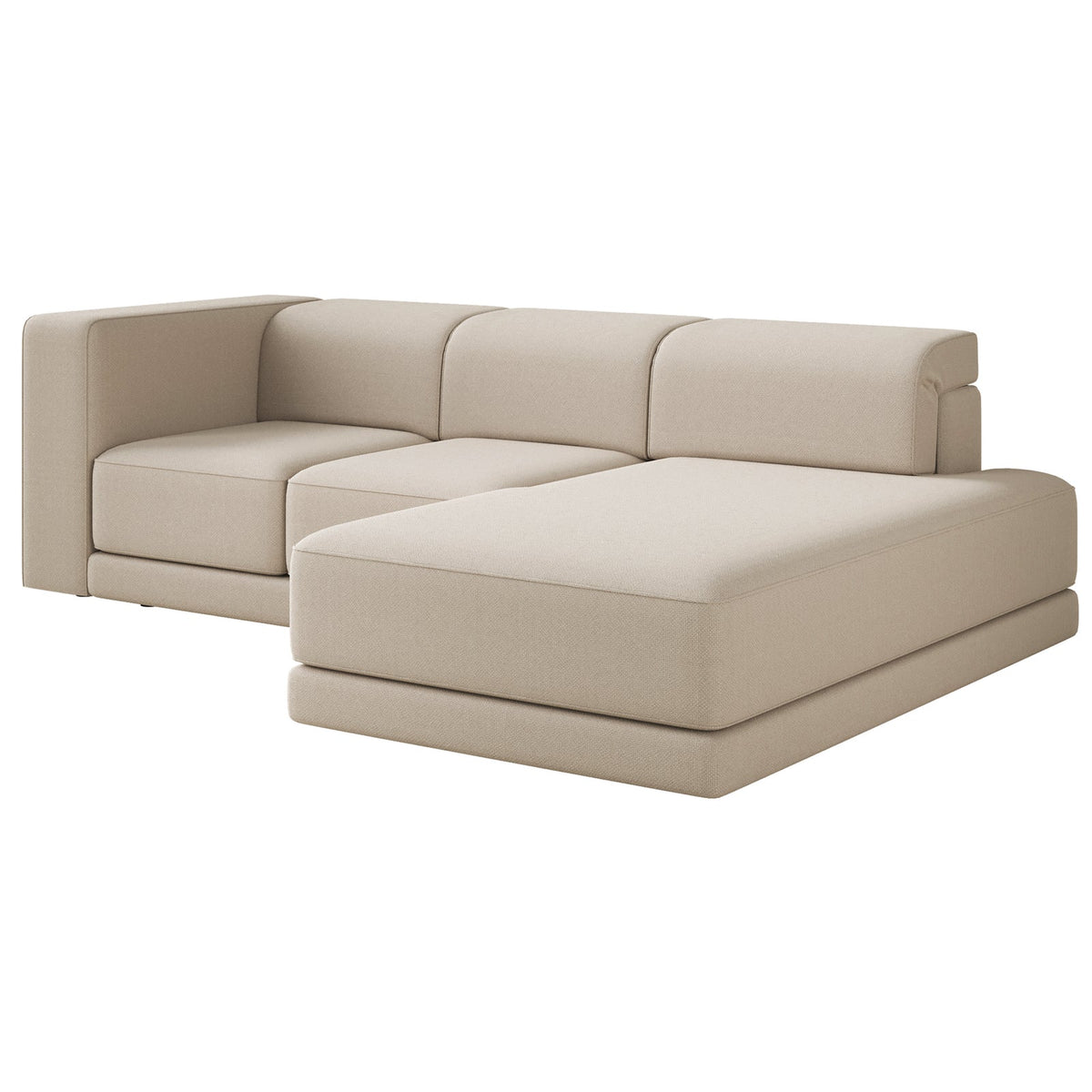 Kampinė sofa-lova NOVALS, smėlinė šenilas