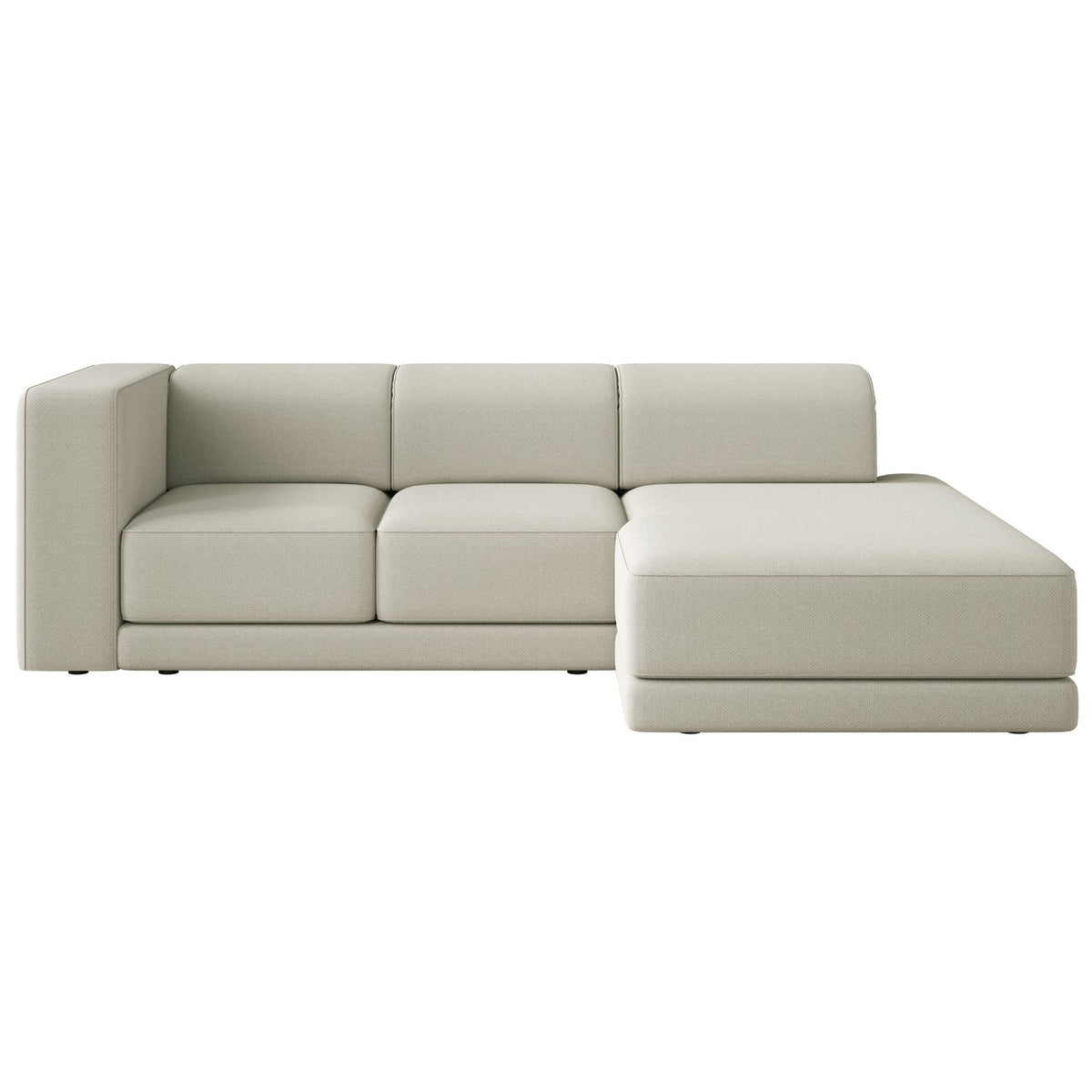 Kampinė sofa-lova NOVALS, pilkai smėlinė šenilas