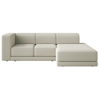 Kampinė sofa-lova NOVALS, pilkai smėlinė šenilas
