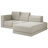 Kampinė sofa-lova NOVALS, pilkai smėlinė šenilas