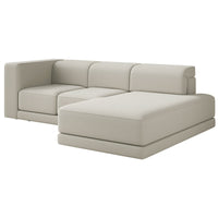 Kampinė sofa-lova NOVALS, pilkai smėlinė šenilas