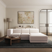 Kampinė sofa-lova NOVALS, kreminė šenilas