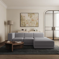 Kampinė sofa-lova NOVALS, pilka šenilas