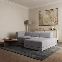 Kampinė sofa-lova NOVALS, pilka šenilas