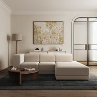 Kampinė sofa-lova NOVALS, smėlinė šenilas