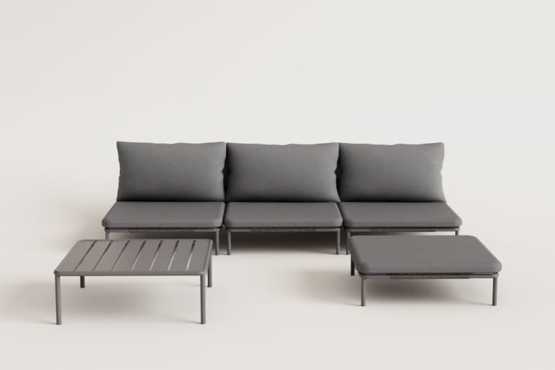 Lauko sofa GRAFITO, keturvietė, grafito pilka