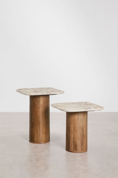 KELAUNO 40x40 cm bedside table, stone
