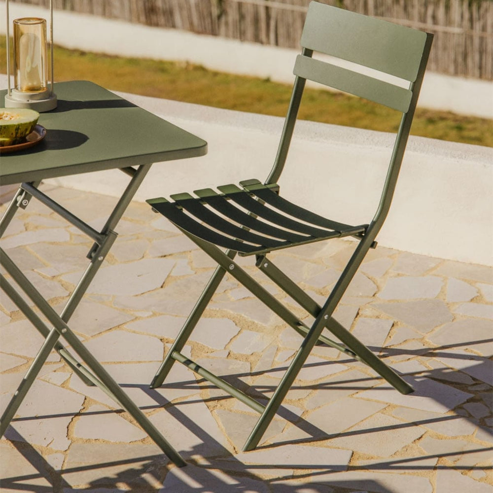 Outdoor chairs TAMARIT, oiled green