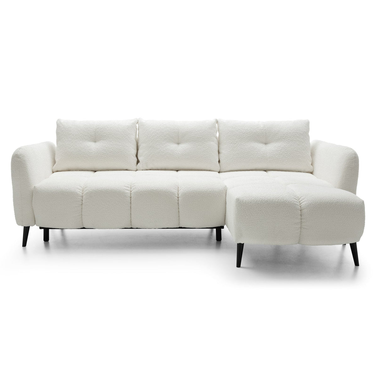 Kampinė sofa RIONACH, kreminė, dešinė – kampinė perspektyva
