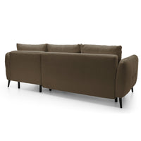 Kampinė sofa RIONACH, rudas, dešinė pilname interjere