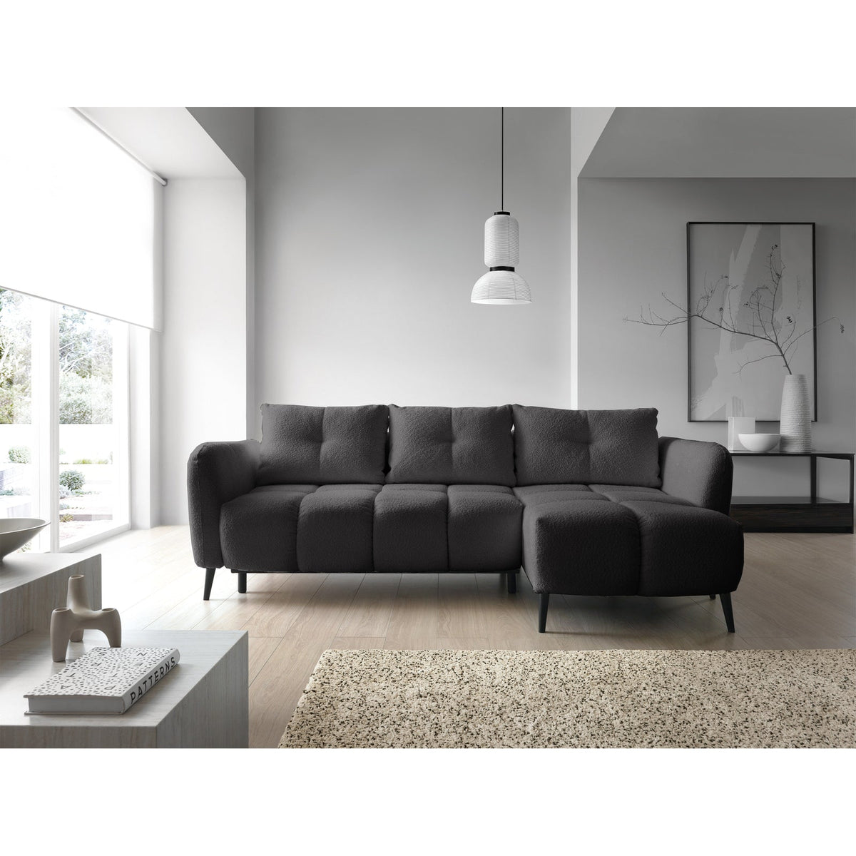 Kampinė sofa RIONACH bouclé