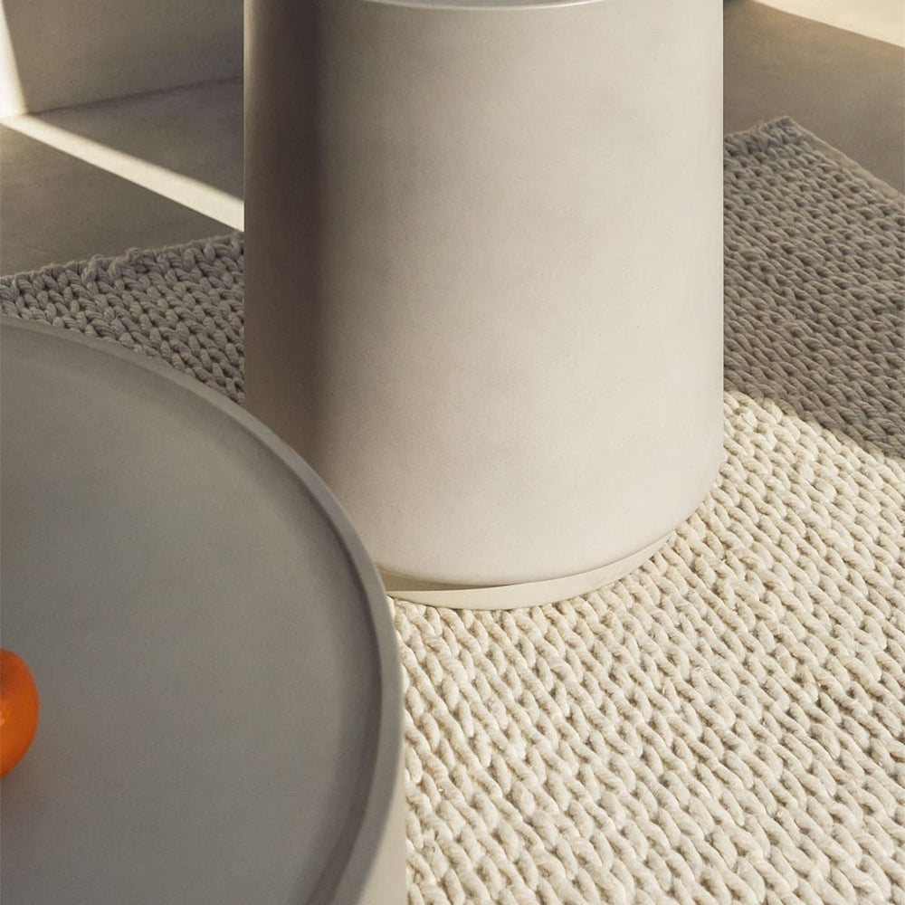 Round Outdoor Coffee Table CIMENTO, 35 cm, Sand Grey
