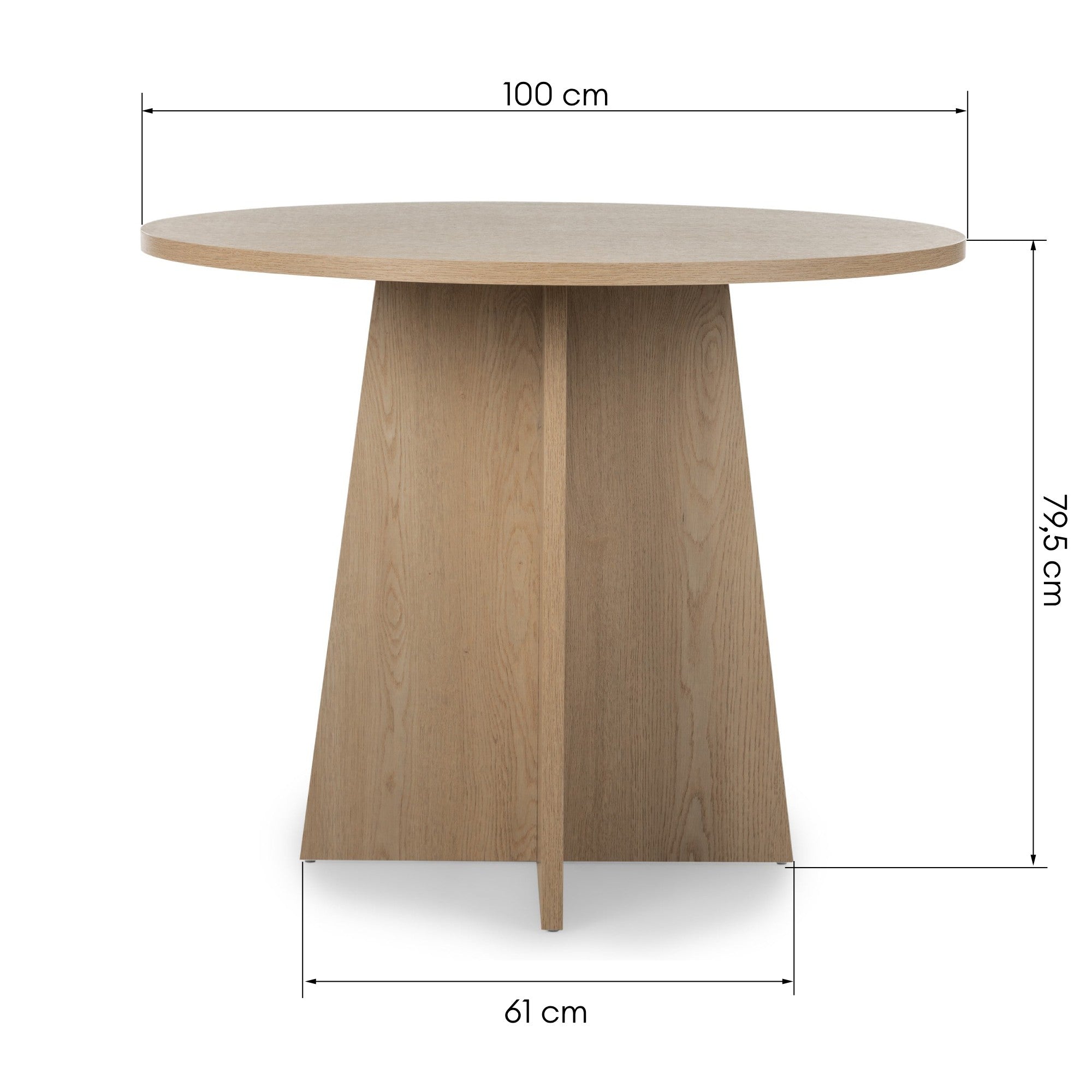 Apvalus stalas MENTHE, ąžuolo Cremona, 100 cm