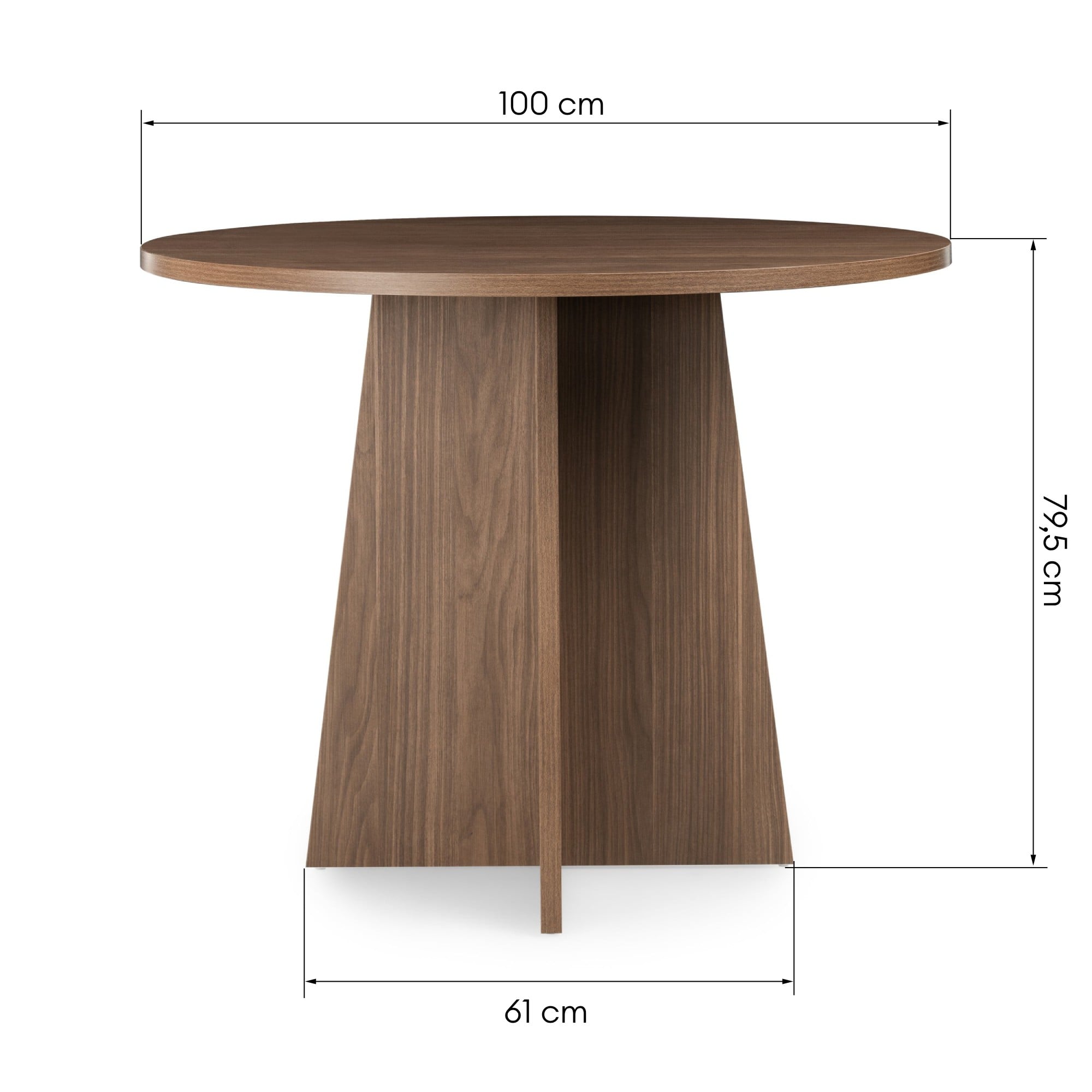 Apaļais galds MENTHE, riekstkoks lincoln, 100 cm
