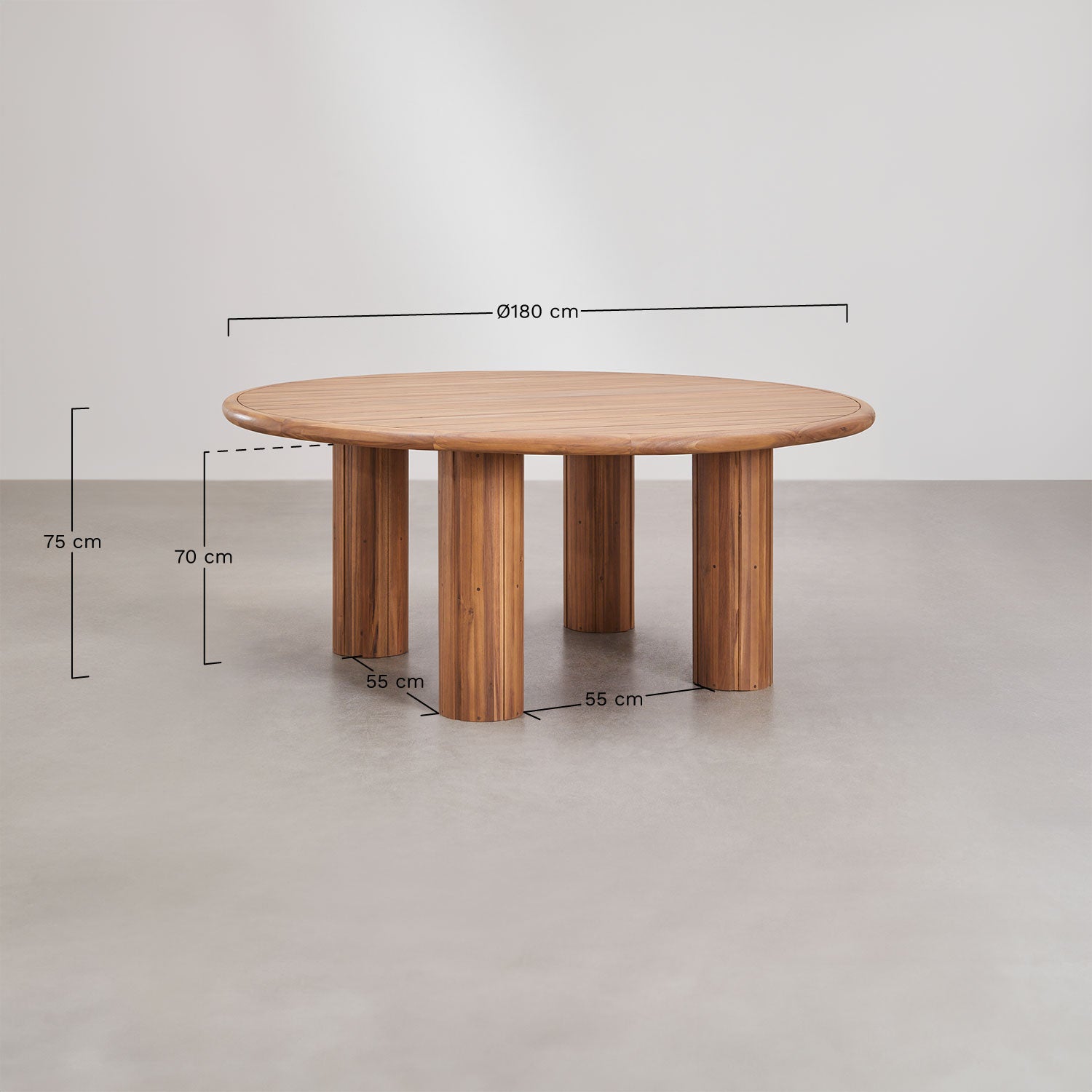KORALO round outdoor table, dark acacia brown