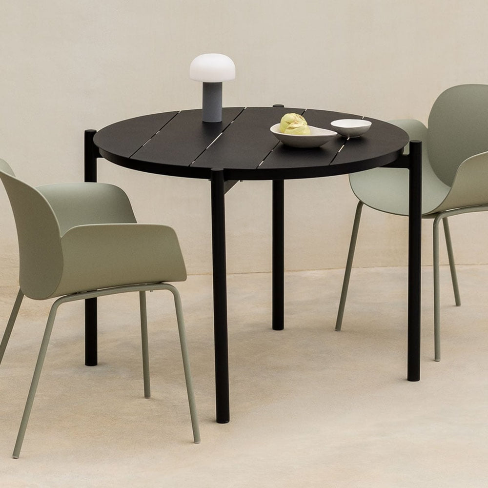Round outdoor table ALERO, black, 110 cm