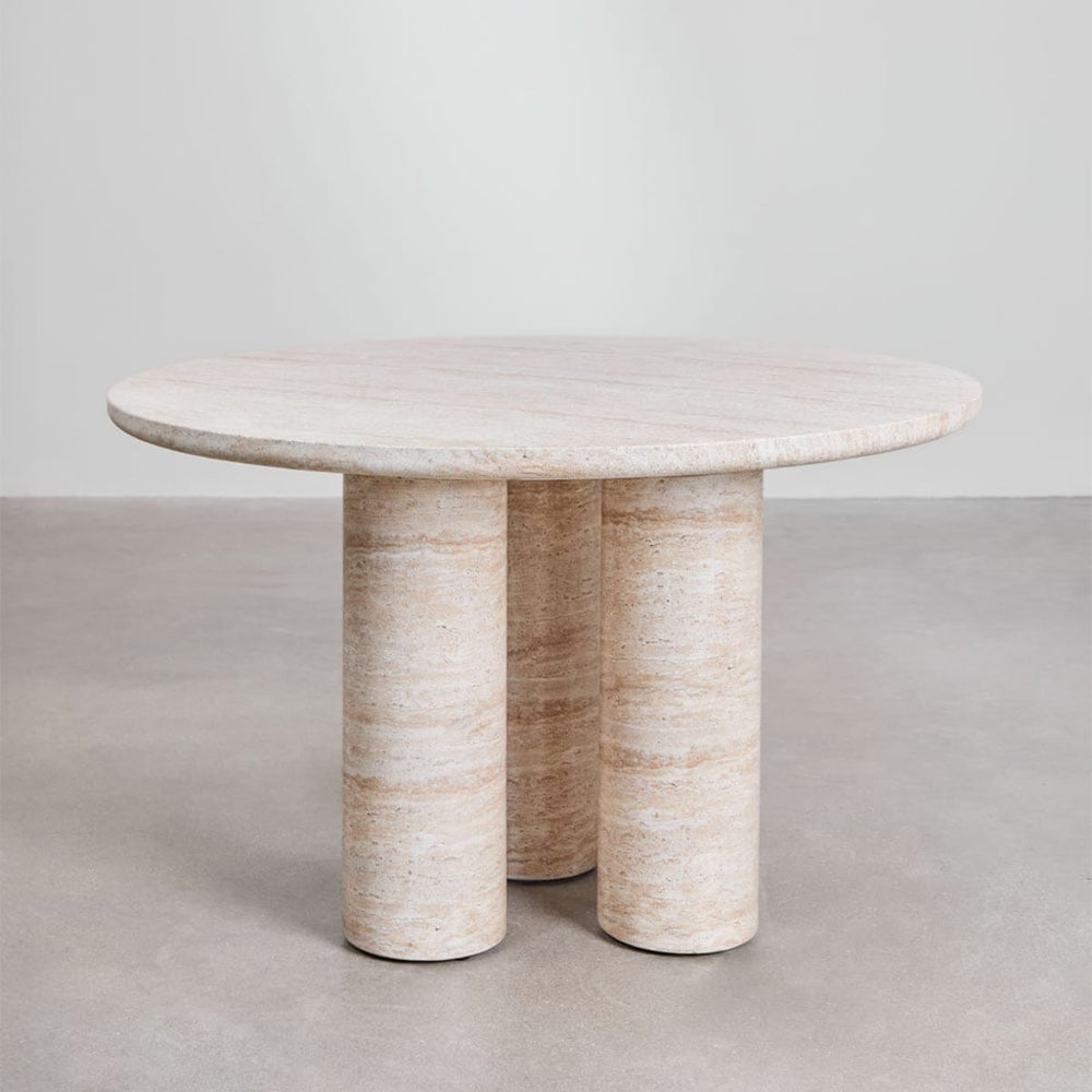 Outdoor table TRAVAS, round, travertine