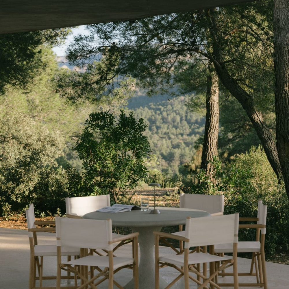 Round outdoor table BETONA, grey concrete