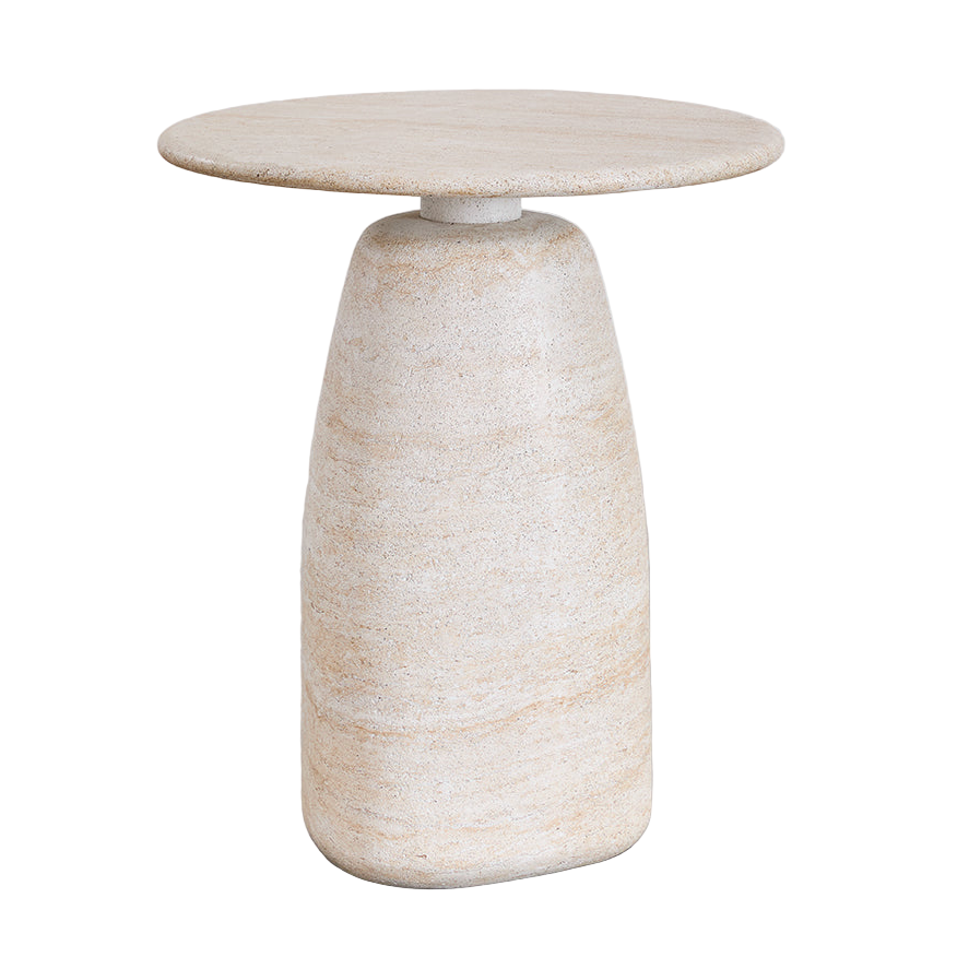 Šoninis staliukas DAREK, travertinas Ø50 cm