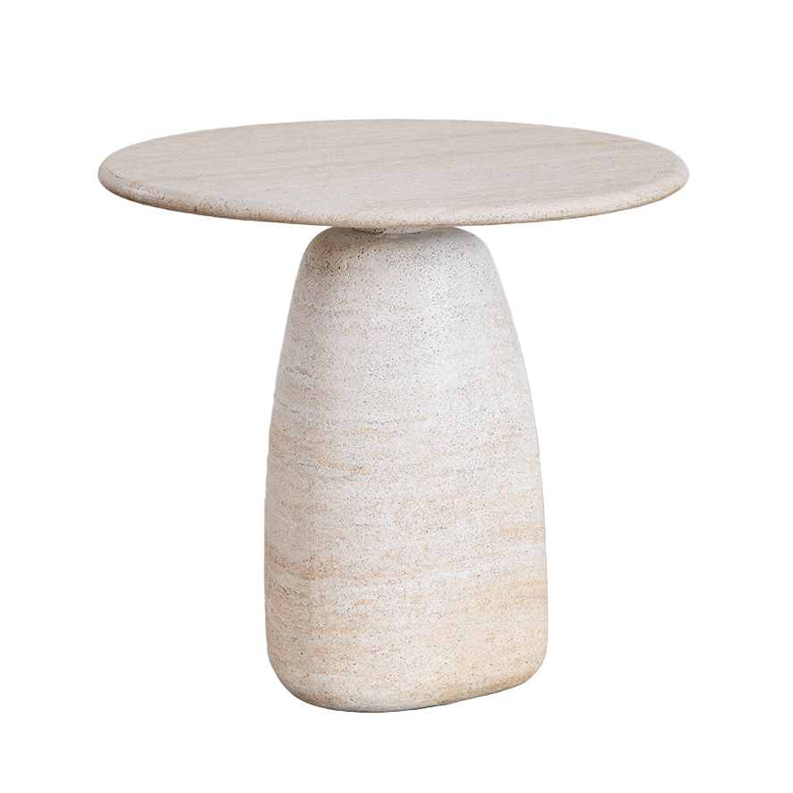 Šoninis staliukas GREVIK, travertinas Ø45 cm