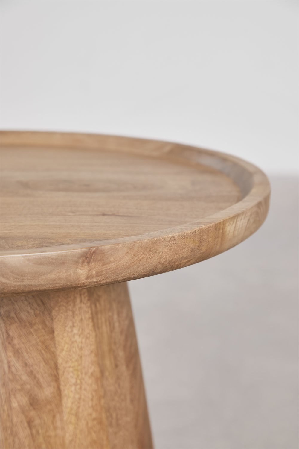 Apvalus pagalbinis staliukas NLAKEA, mango medis (blizgus lakas)