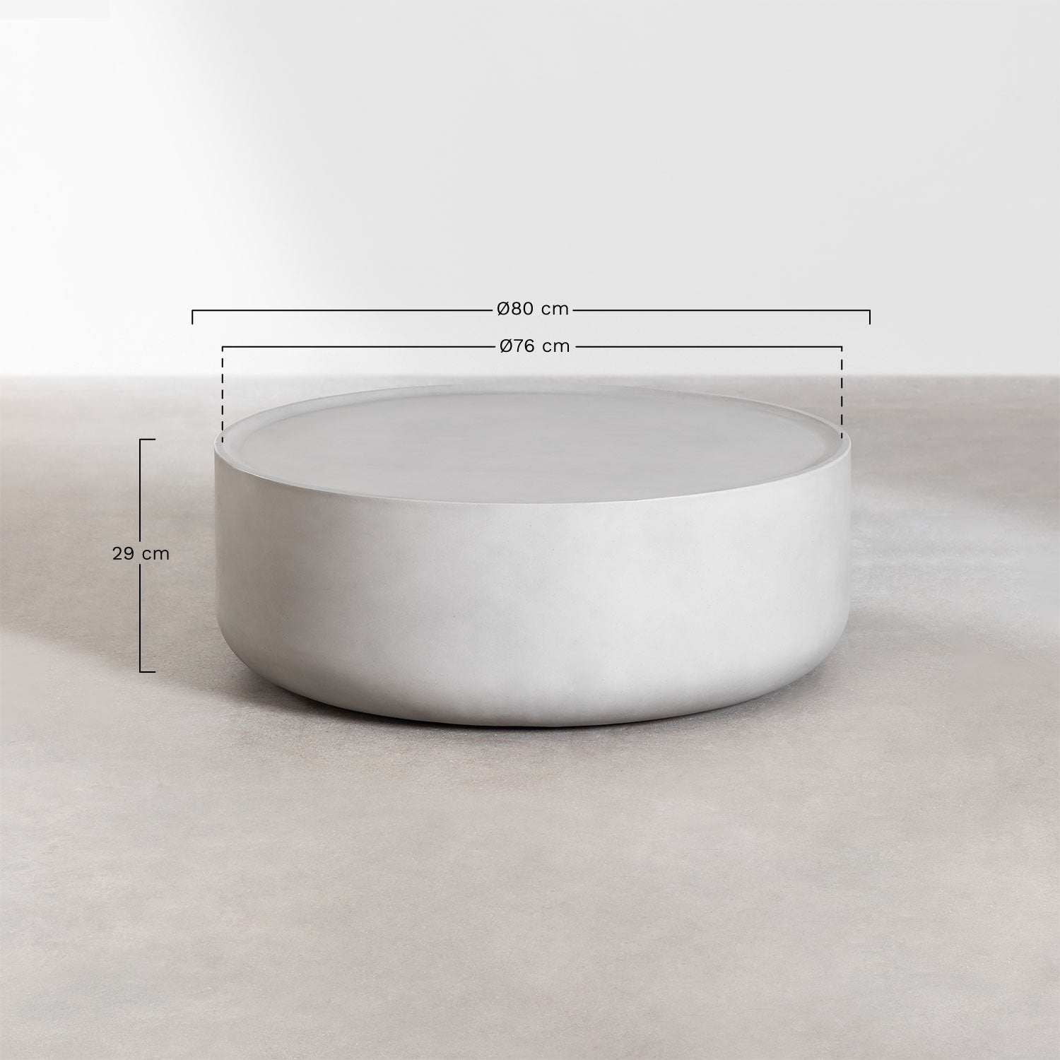 Kafijas galdiņš DARVIS, Ø80 cm, cementa imitācija