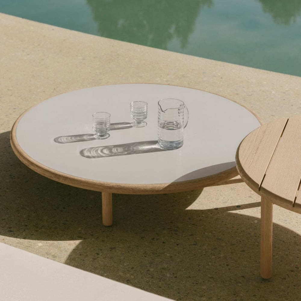 Coffee table AKORAS, white+brown (2 variants)