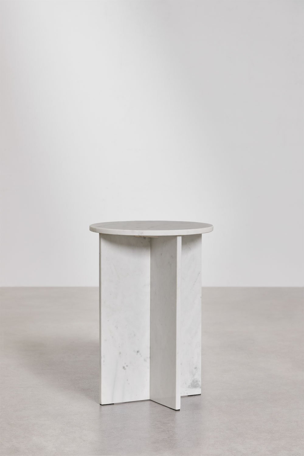 Apvalus pagalbinis staliukas MKUSIA, marmuro