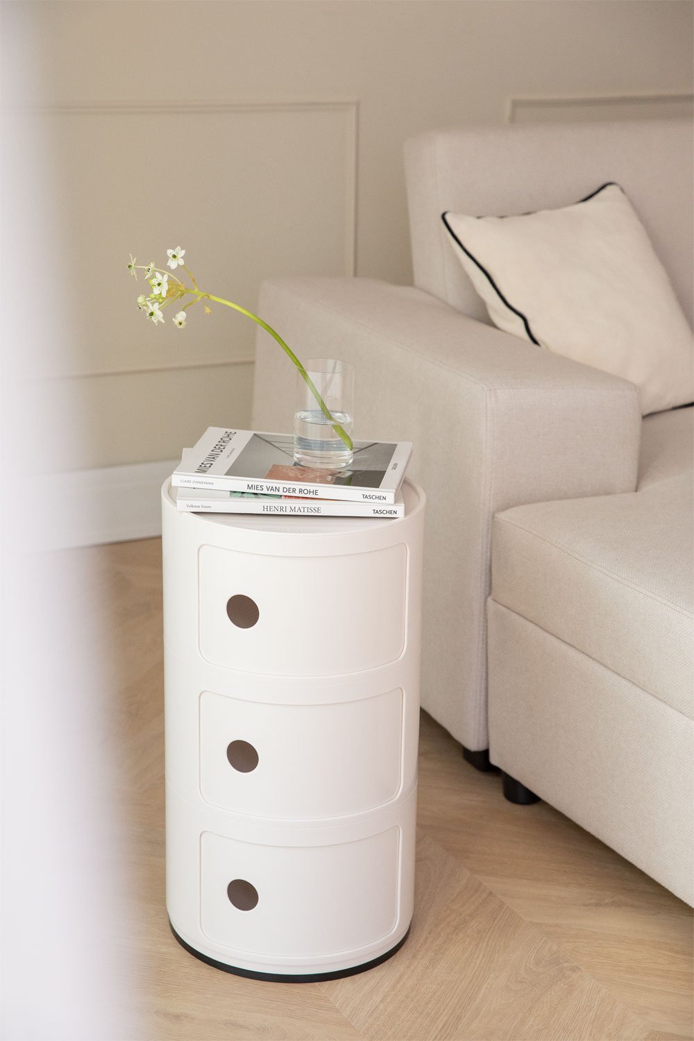 Šoninis staliukas BABEL, ATALE su lentynomis