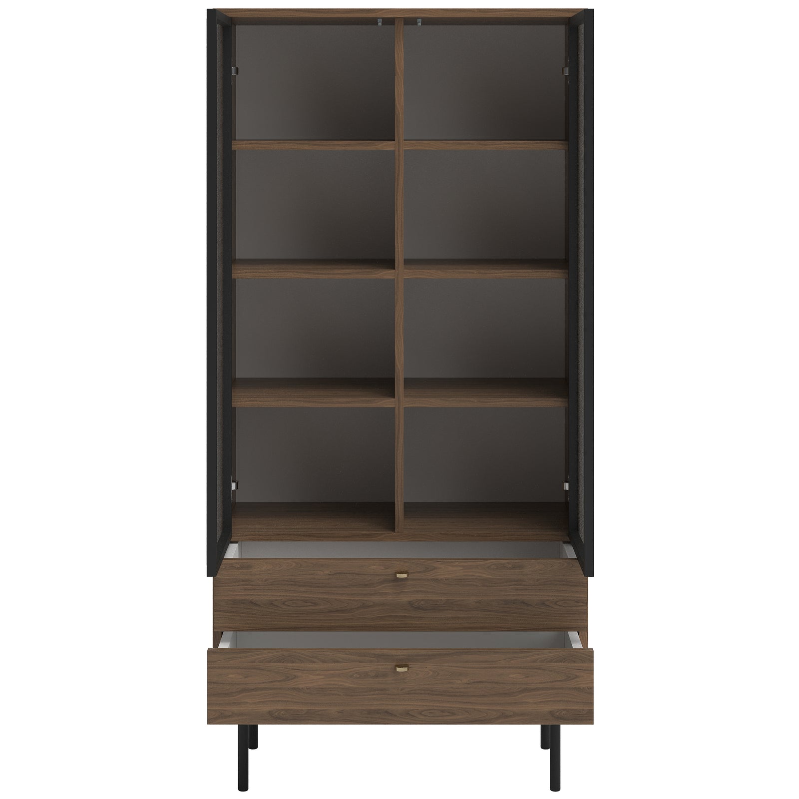 Aukšta vitrina OLAR, riešuto, 85 cm