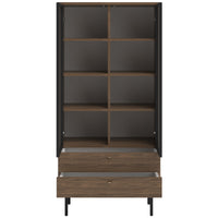 Aukšta vitrina OLAR, riešuto, 85 cm