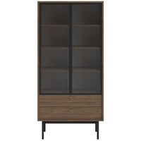 Aukšta vitrina OLAR, riešuto, 85 cm